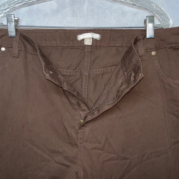 Woman Within Women's Tall Brown Twill Pants Size 20W Cotton Blend 42"x 34" - Picture 5 of 13